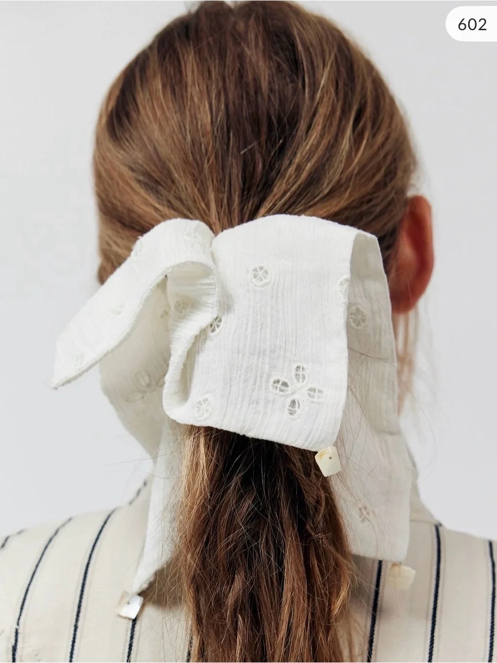 Free People Atalia Square Scrunchie. NWT. White